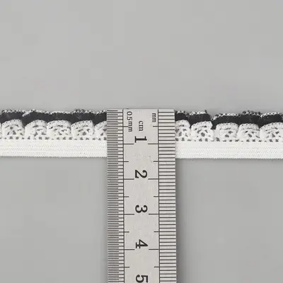 1,5 cm Elastik Dantel, Deniz Kabuğu Çiçek Kenarlı Kadın İç Çamaşırı Bandı - 12