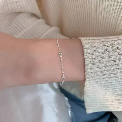 S925 Silber-Perlenarmband, minimalistisches Design - 12