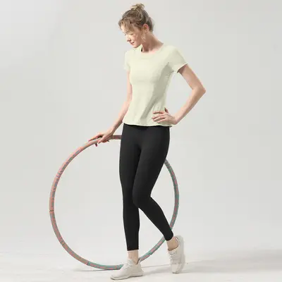 Yoga seti kadın kısa kollu fitness üstü profesyonel antrenman - 7