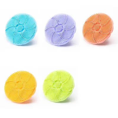 Home silicone bathroom brush bath brush massage detoxifying shampoo brush soft hair peeling cleansing cute face washing brush - 13