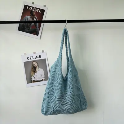 Large Capacity Woven Underarm Tote Bag, Summer Beach Bag - 9