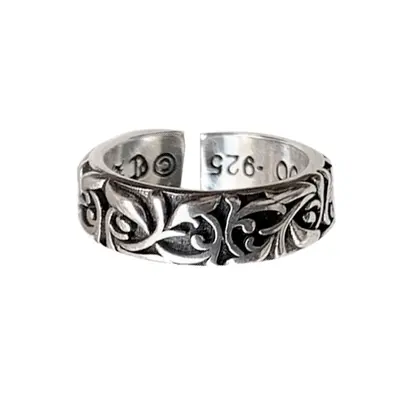 Retro Thai Silver Jewelry for Men, Unique Index Finger Fashion 925 Sterling Silver Ring, Non-Fading Hip-Hop Exaggerated Ring