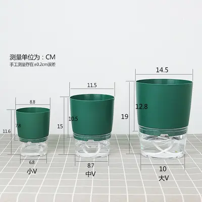 Transparent Double-Layer Self-Watering Planter, Large Diameter