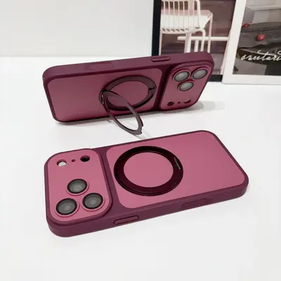 iPhone 18 Pro Max case, magnetic stand, soft touch, dual color - 9