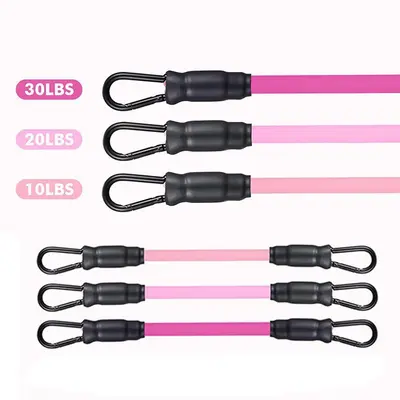 Resistance Band Exercise Set with Three Tubes, Door Anchor and Ankle Straps - 11