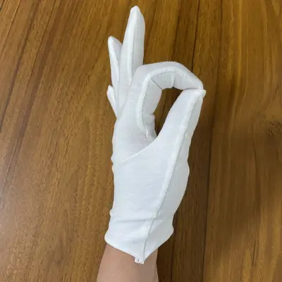 Disposable Thin Cotton Non-Slip White Work Gloves