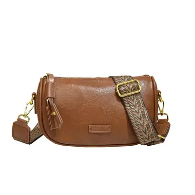 Retro Small Women's Shoulder Bag, Solid Color Textured Pillow Bag - 8