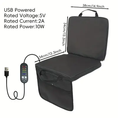 Portable Heated Camping Cushion with Backrest, Thickened