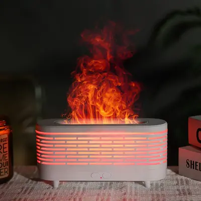 120 ML Mini Flame Effect Aroma Diffuser Humidifier with Seven-Color Light - 8