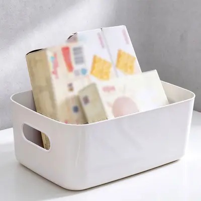 [ekstra kalın çeşitli eşyalar saklama kutusu] Masaüstü plastik kutu kozmetik organizatör mutfak saklama kutusu aperatif depolama sepeti