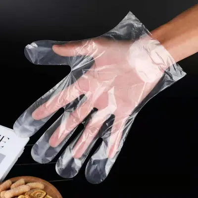Disposable Transparent Plastic Gloves, Food-Grade, Thickened and Durable