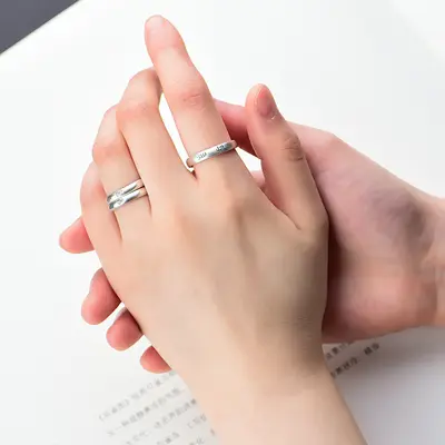 Silver Women's Ring with Chinese Text