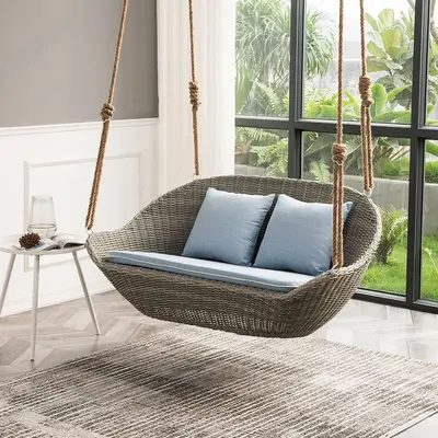 Ev İçi Asılı Sallanan Sandalye, Balkon Rattan Hamak Koltuğu - 12