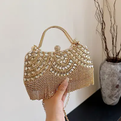 Rhinestone Tassel Evening Bag, Women's Party Shoulder Bag
