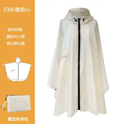 Poncho-Regenjacke, Erwachsene, tragbar mit Reißverschluss - 11
