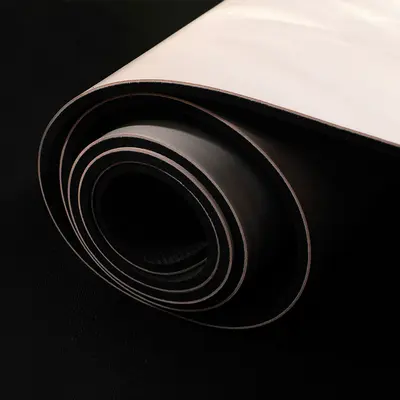 PU yoga mat 5mm, color-block gradient, non-slip, natural rubber