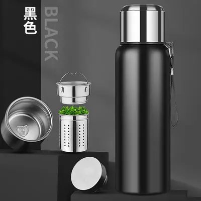 All-Steel Insulated Tea Infuser Mug with Handle, Large Capacity - 7