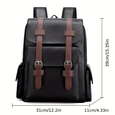 Grenzüberschreitender Retro-Rucksack für Damen und Herren, schlichter weicher PU-Laptop-Rucksack, neuer Trend großer Reiserucksack mit hohem Fassungsvermögen