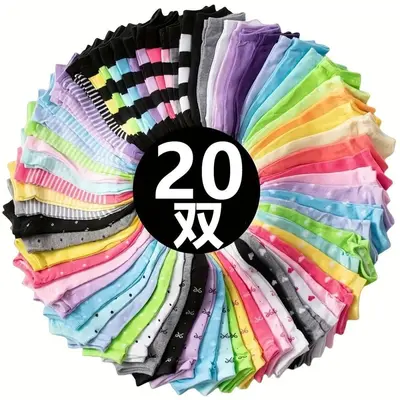 Damen-Bootssocken, einfarbig und Mischfarben, Polyester-Baumwolle - 7