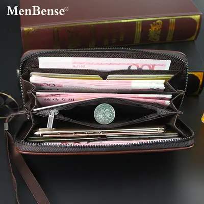 Long Men's Zip Wallet with Multiple Card Slots, Large Capacity - 4