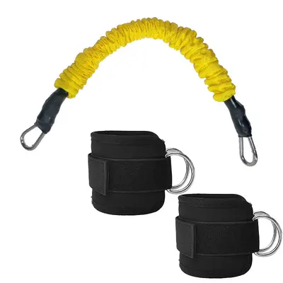 Ankle resistance bands 8-piece set multicolor elastic training ropes - 11