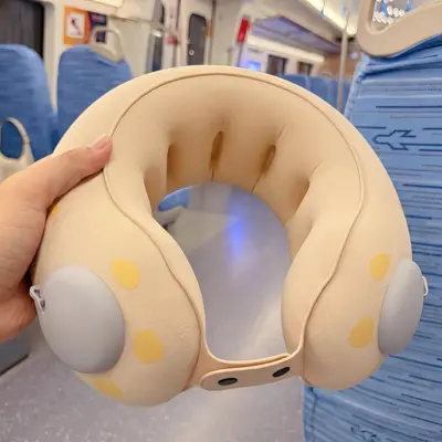 Inflatable U-shaped neck pillow, foldable and portable - 4
