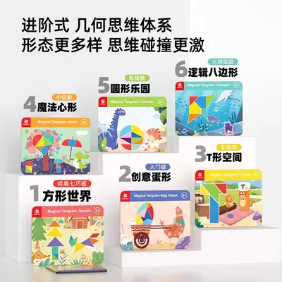 Manyetik Tangram Puzzle, 3-6 Yaş, Manyetik Çıkartmalar