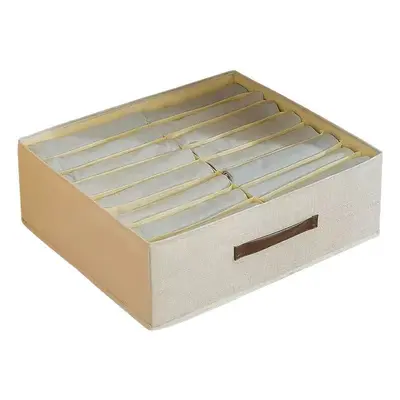 Compartmented Fabric Clothing Storage Box with Double-Row Pants Organizer