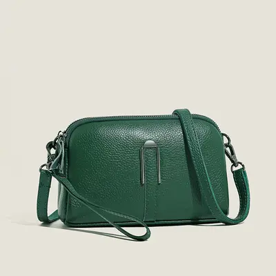 Damen-Umhängetasche aus echtem Leder, Schultertasche - 9