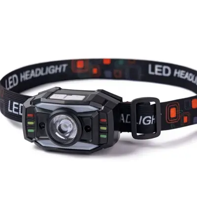 Multifunction Sensor Headlamp with Rechargeable Lithium Battery for Camping