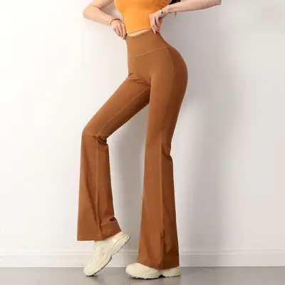 Damen-Yogahose, hoch tailliert, Po-Lift, weites Bein - 10