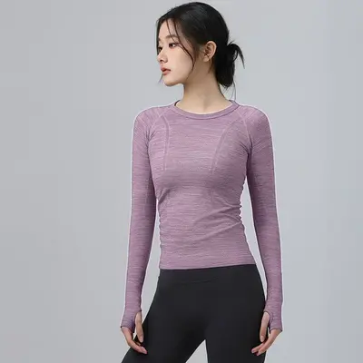 Women's yoga top, long sleeve, quick-dry, outdoor - 10