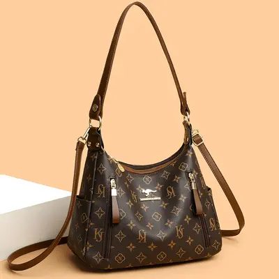 Women's Printed Crossbody Bag, Retro Style - 5