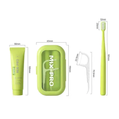 Portable dental care kit, foldable toothbrush, toothpaste and dental floss - 6