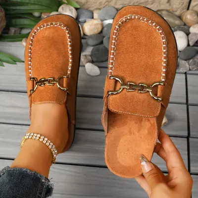 Women's Summer Plus Size Flat Closed-Heel Comfort Sandals - 7