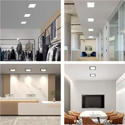 Quadratischer LED-Einbaudownlight mit Federklemme für Wabenplatten