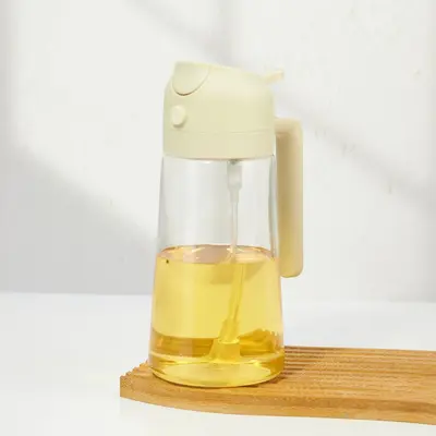 Plastik Püskürtmeli Yağ Şişesi Döküntülü 500ML Yağ Kapı Yağ Püskürtme Şişesi Cam Ev Mutfak Hava Fritöz Yağ Püskürtme Şişesi - 9