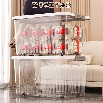 一件代发透明收纳箱家用衣服储物箱玩具收纳盒大容量收纳整理箱 - 3