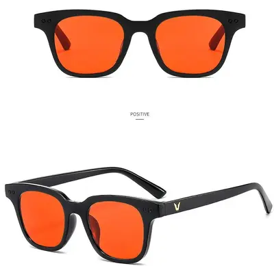 Yeni Renkli Lens Sosyal Medya Trend Erkek Kadın Güneş Gözlüğü V Markası Kare Küçük Çerçeve Siyah Gözlük Moda Çok Yönlü Güneş Gözlüğü - 8
