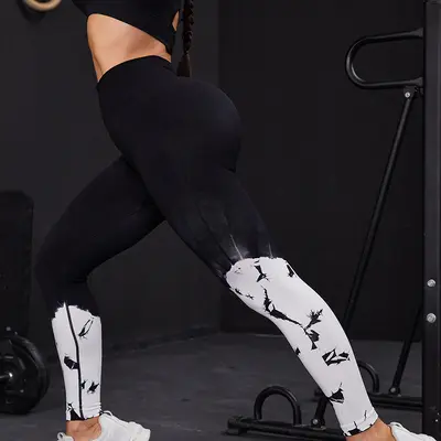 Yoga-Leggings mit hoher Taille, nahtlos, Bauchkontrolle
