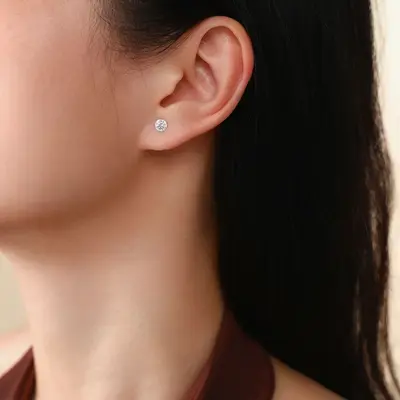 S925 moissanit küpe hipoalerjenik kütikül piercing - 3