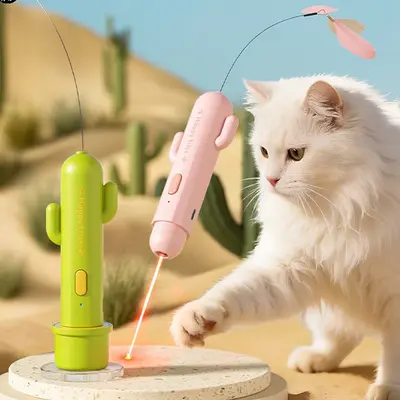 逗猫棒猫玩互动自嗨互动夜光效果仙人掌智能宠物玩具猫狗通用热销 - 3