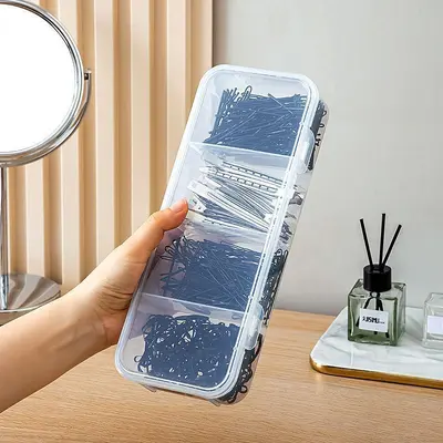 Hair Accessory Storage Box with Compartments, Plastic