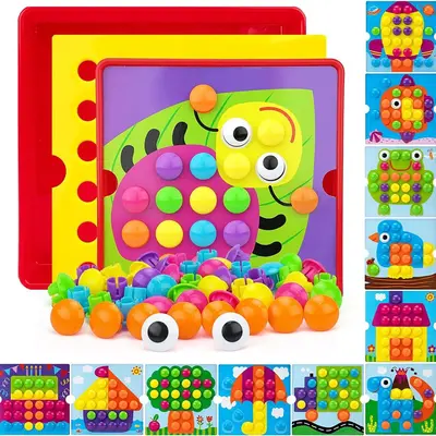 Children's Button Mushroom Nail Puzzle, Early Education Intelligence Toy