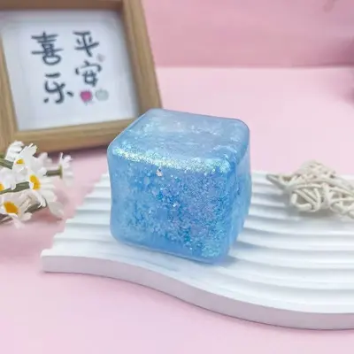 5.5cm Ice Cube Squeeze Toy, Maltose Stress Relief Block, Slow Rebound - 12