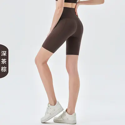Yüksek Belli Lycra Spor Şortu, Cepli ve Kalça Kaldırıcı, Yaz Modeli - 11