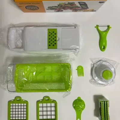 Multifunktionales Gemüseschneider-Set für Küche - Gemüsehobel Gemüseschneider Würfelschneider Julienne-Schneider Gemüsereibe - 12