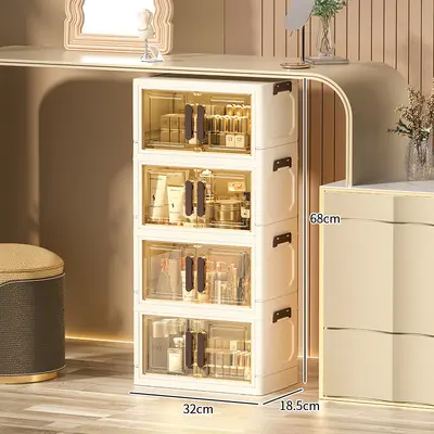 Çift kapılı kozmetik saklama kutusu, toz geçirmez, katlanır - 10