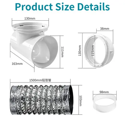 90-Degree Dryer Vent Duct Connector with Detachable Outdoor Cover - 6