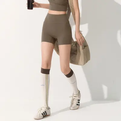 Women's Yoga Set with Thin-Strap Vest and High-Waist Fitness Shorts - 9